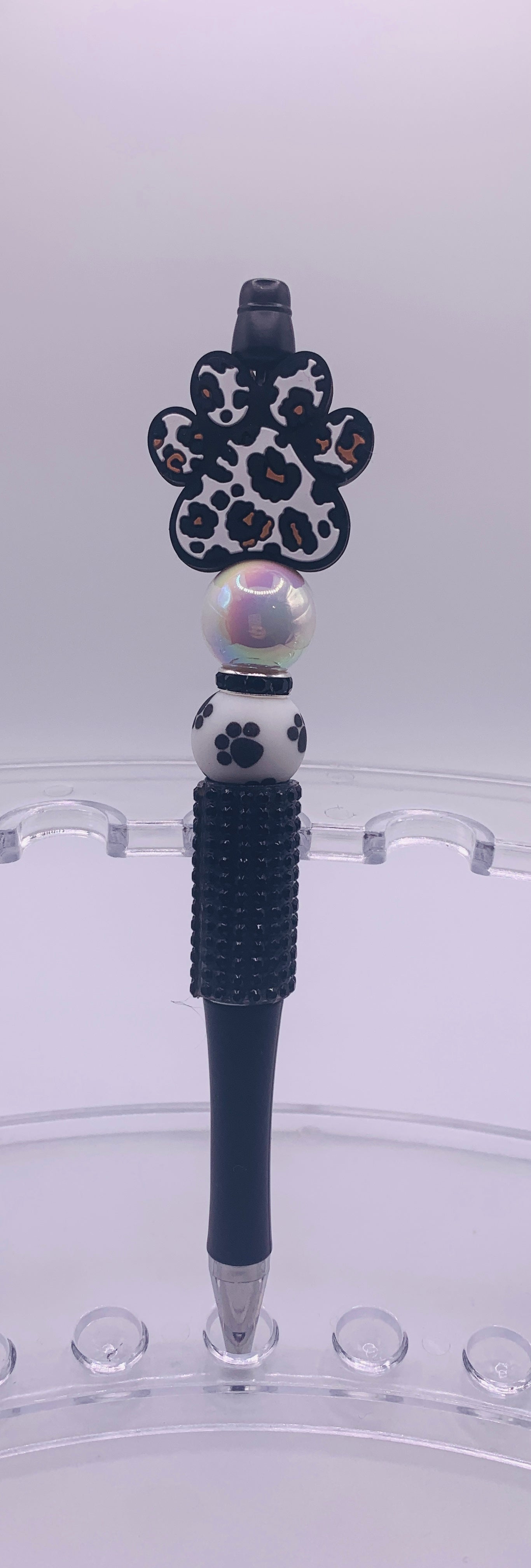 Leopard Paw Print Bling Pen