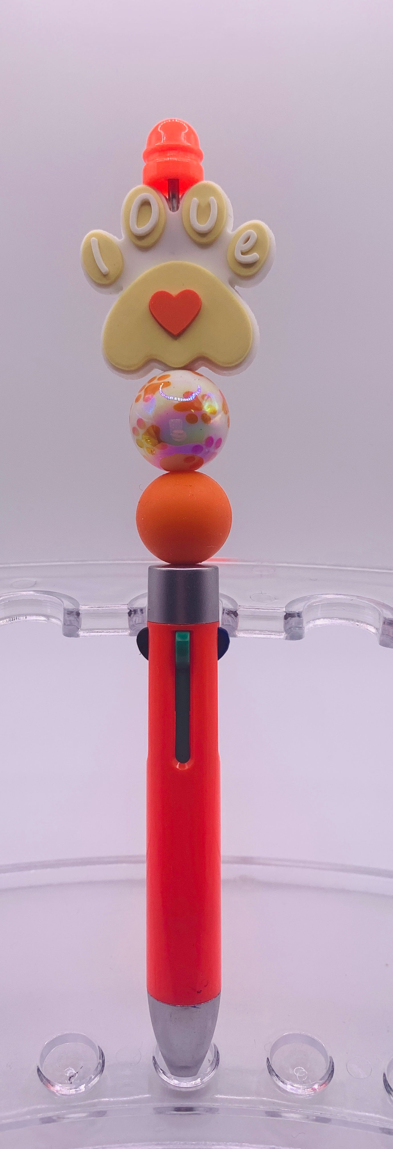 Paw Print yellow/orange 4-in-1 Beadable Pen